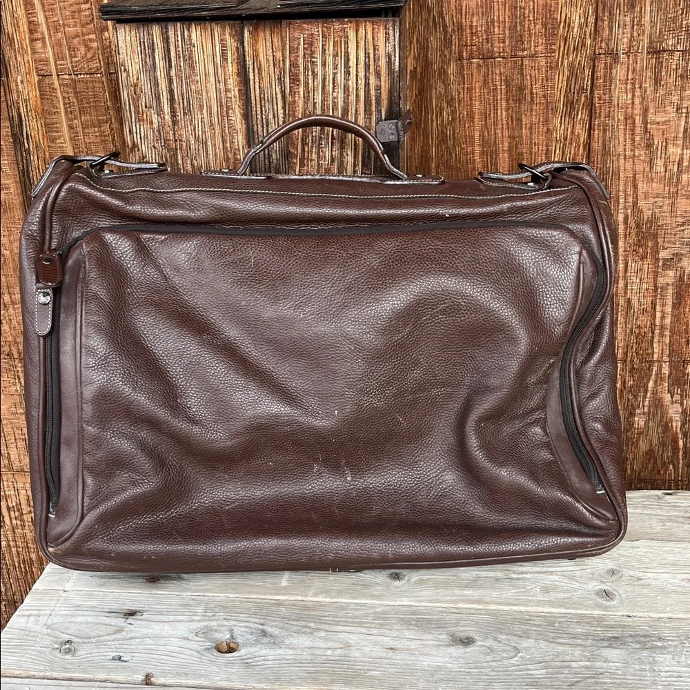 BRIC’S Large Brown Leather Garment Travel Bag – Made in Italy - With Accessories